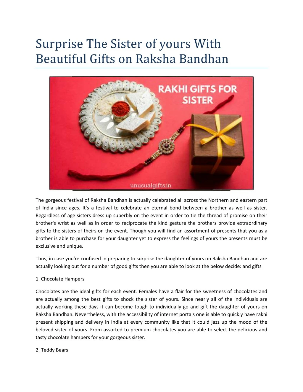 surprise the sister of yours with beautiful gifts