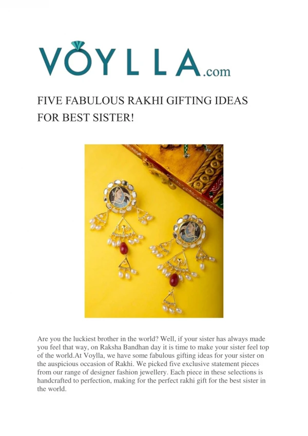 FIVE FABULOUS RAKHI GIFTING IDEAS FOR BEST SISTER!