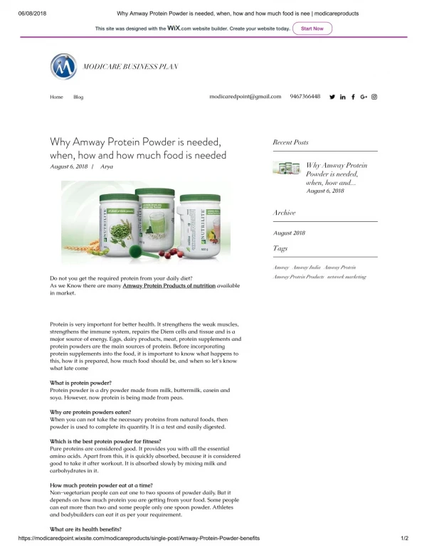 Why Amway Protein Powder is needed, when, how and how much food is needed