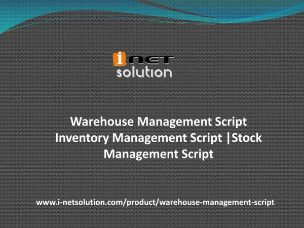 Warehouse Management Script |Inventory Management Script