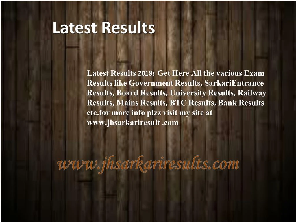 latest results