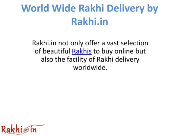 World Wide Rakhi Delivery by Rakhi.in