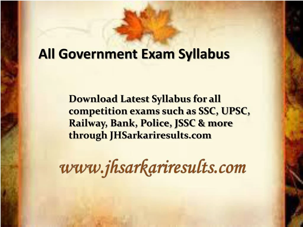 all government exam syllabus