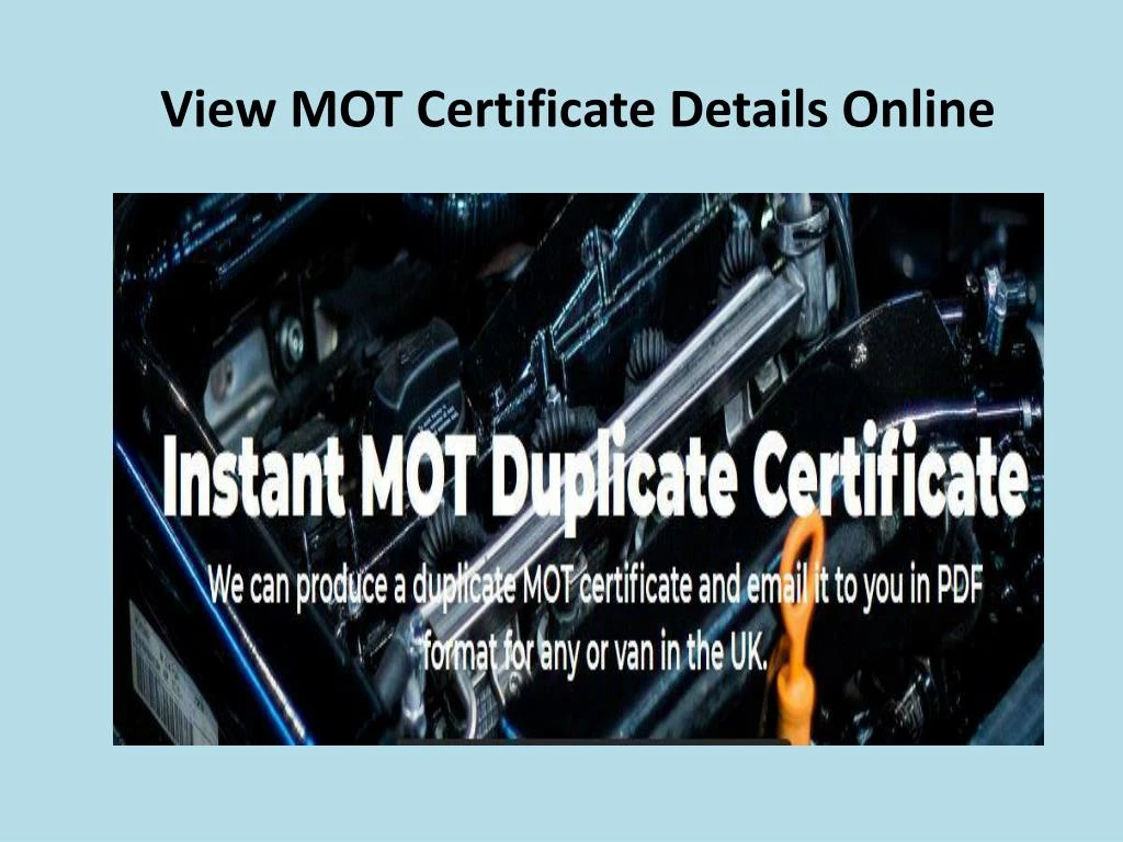 view mot certificate details online