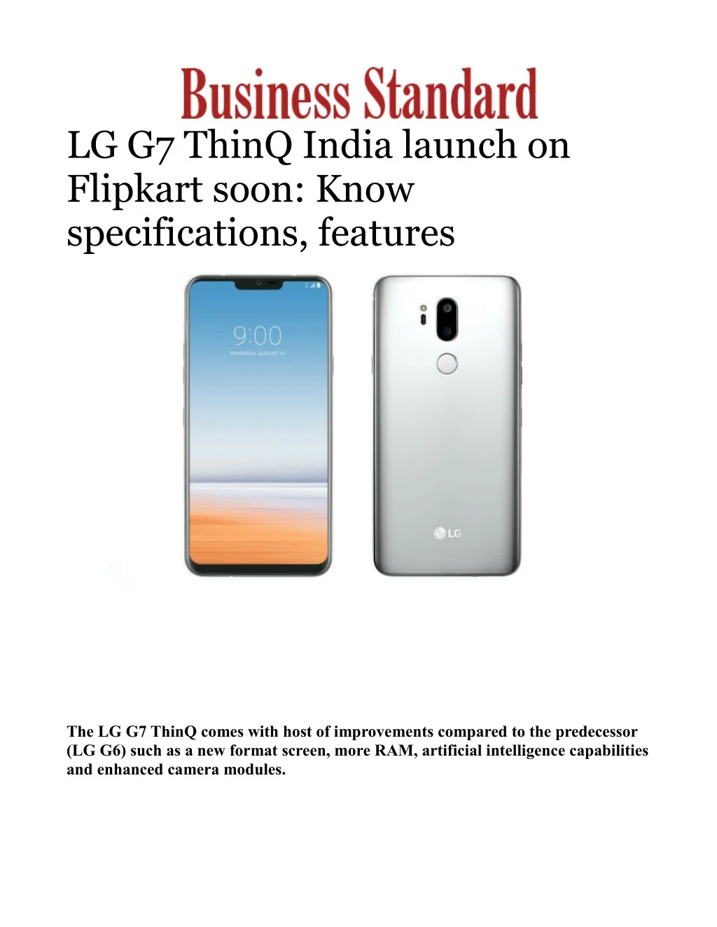 lg g7 thinq india launch on flipkart soon know