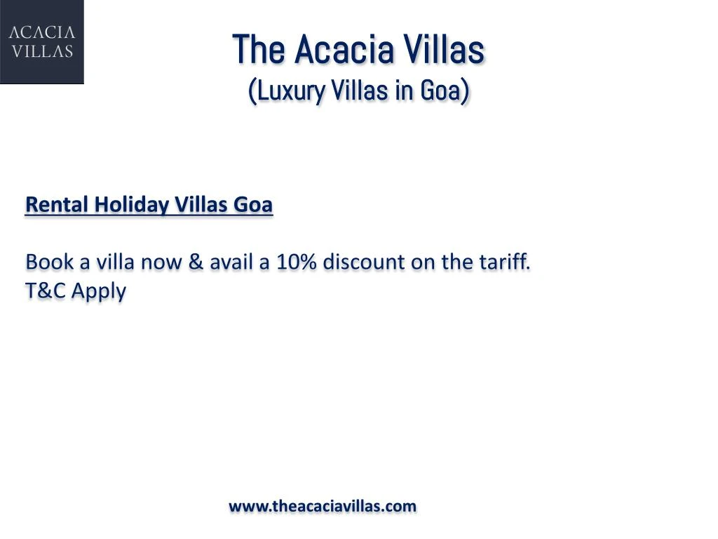 North Goa Villa With Private Pool - The Acacia Villas in Goa