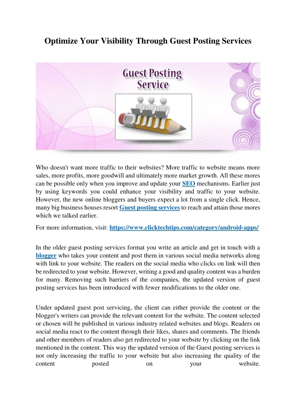 optimize your visibility through guest posting