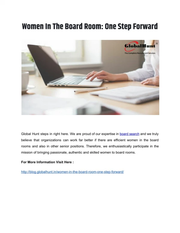 Women In The Board Room: One Step Forward