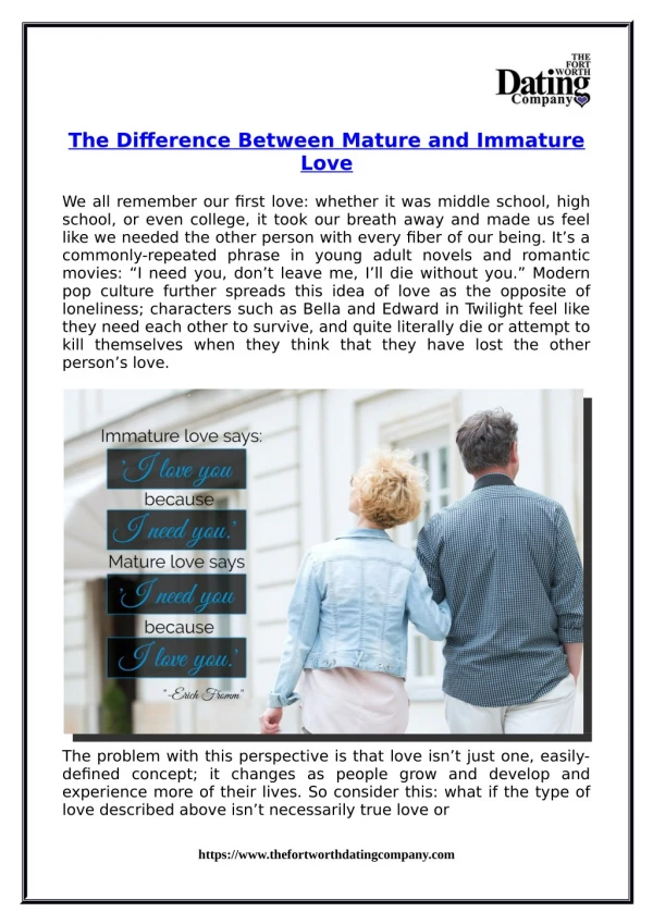 The Difference Between Mature and Immature Love