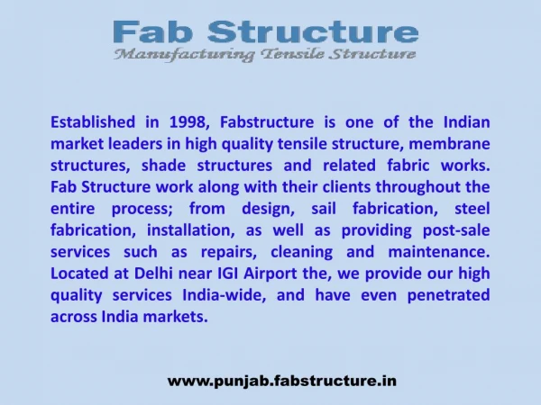 Tensile Structure in Punjab | Tensile Fabric Structure Manufacturer