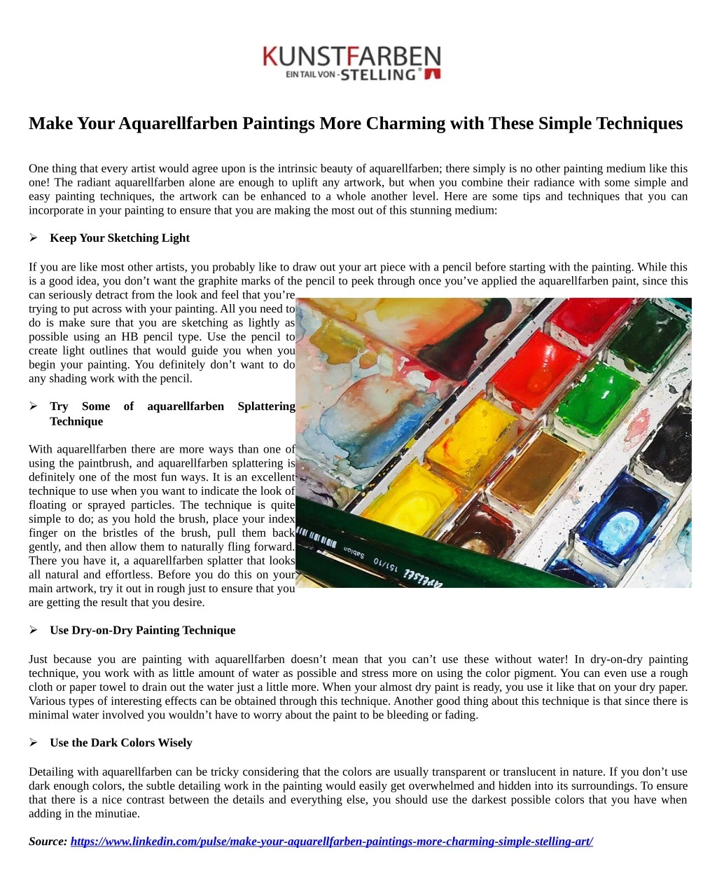 make your aquarellfarben paintings more charming