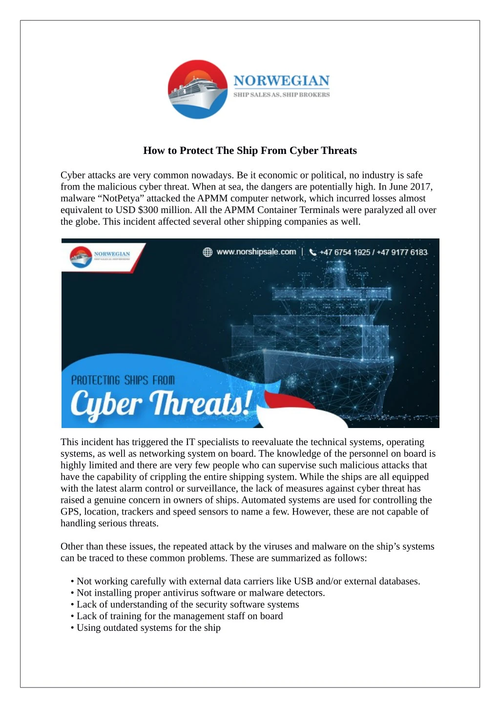 how to protect the ship from cyber threats