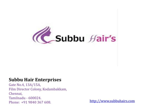 Indian Human Hair Exporter Chennai - Subbuhair