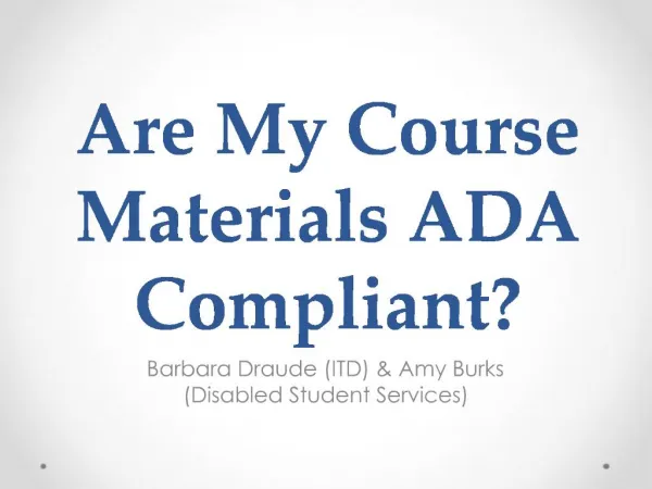 Are My Course Materials ADA Compliant