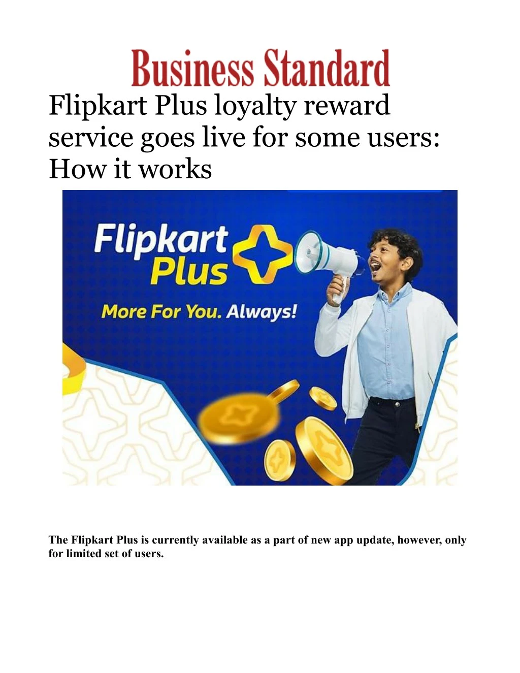 flipkart plus loyalty reward service goes live