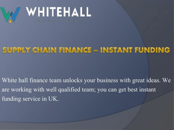 Supply Chain Finance Management Service In London