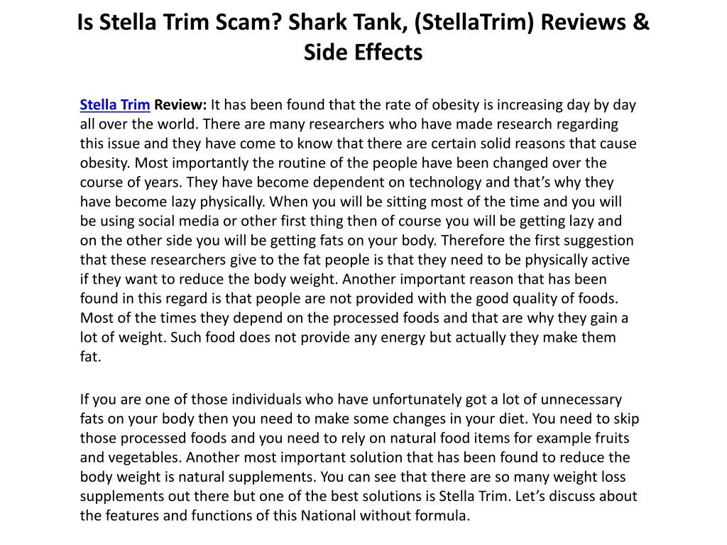 is stella trim scam shark tank stellatrim reviews side effects