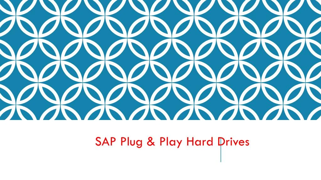 sap plug play hard drives
