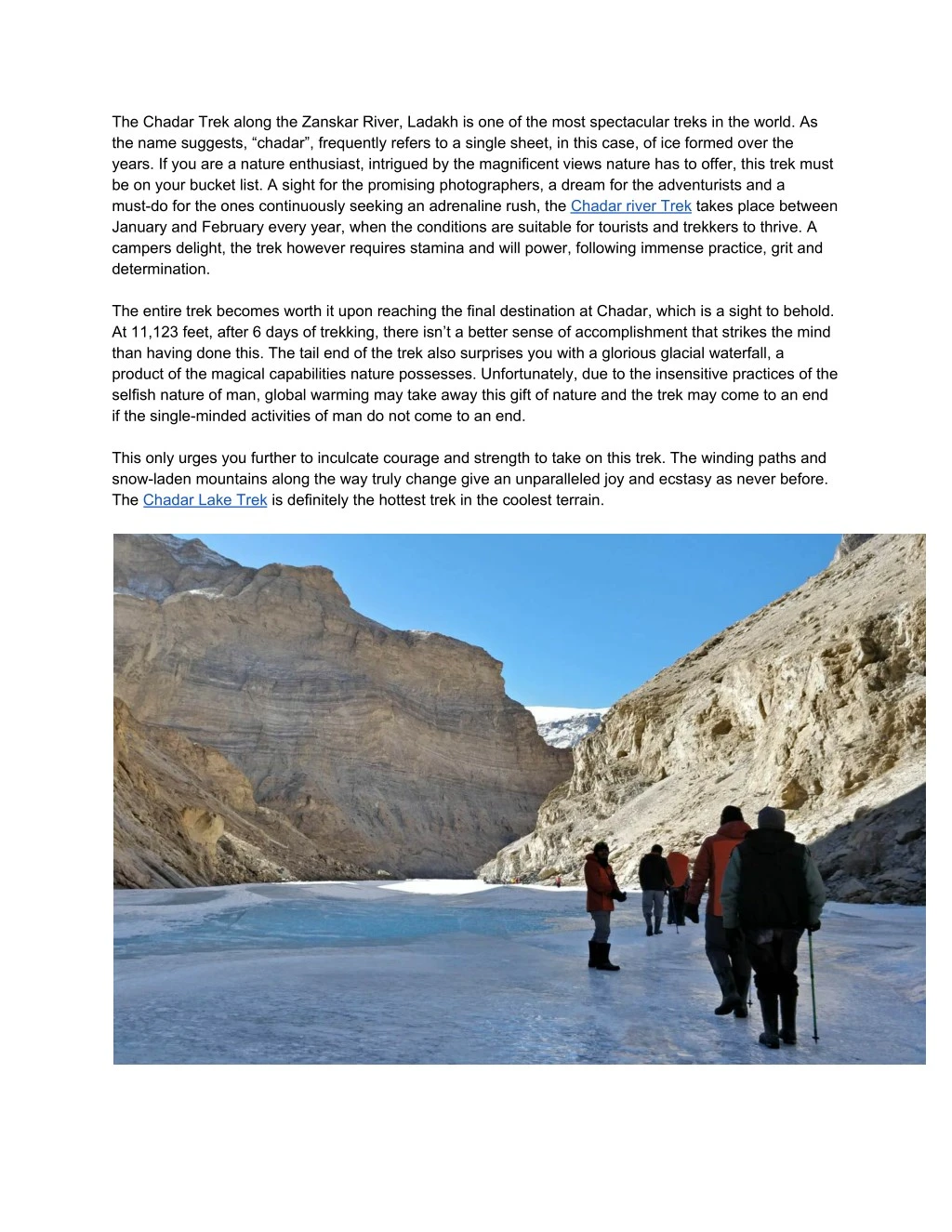 the chadar trek along the zanskar river ladakh