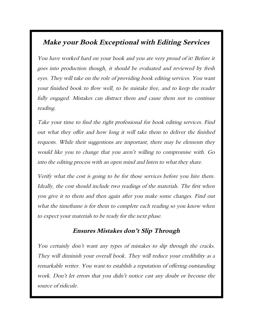 make your book exceptional with editing services