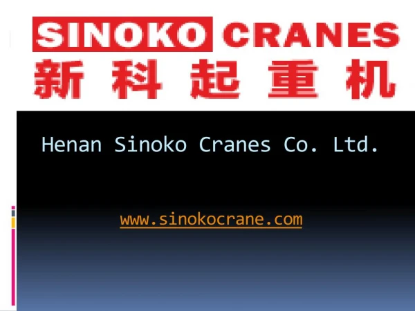 Introduction Henan Sinoko Cranes Co. Ltd.