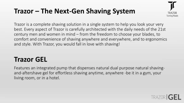 Trazor - The Best Shaving System in the World