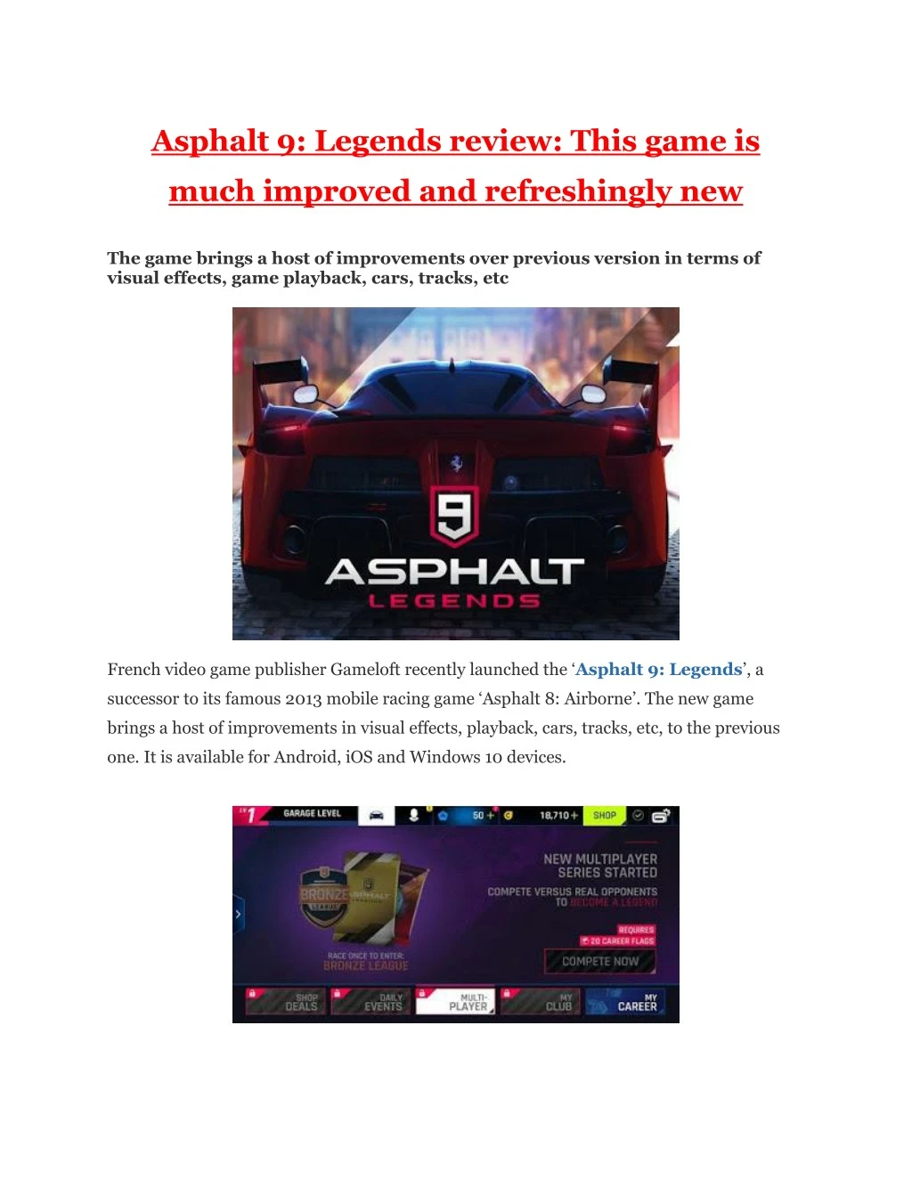 Asphalt 9: Legends On Your Windows / Mac PC – Download And Install