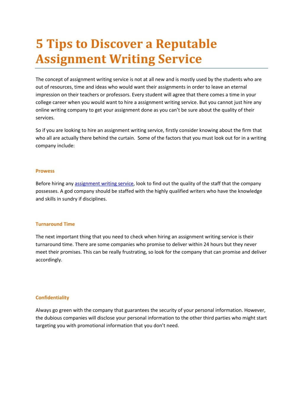 5 tips to discover a reputable assignment writing