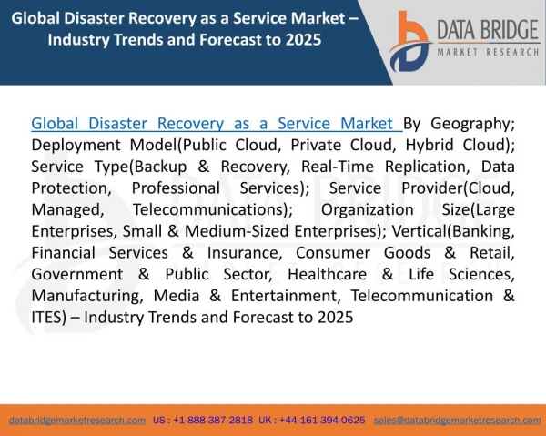 Global Disaster Recovery as a Service Market – Industry Trends and Forecast to 2024