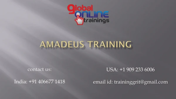 Amadeus Training | Amadeus Global Distribution System Training-GOT