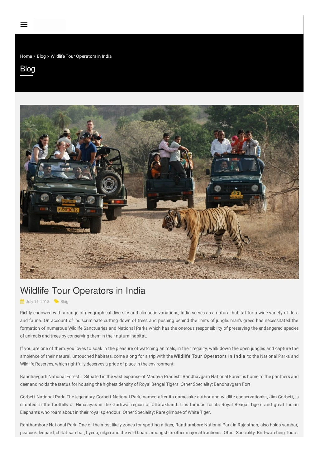 home blog wildlife tour operators in india