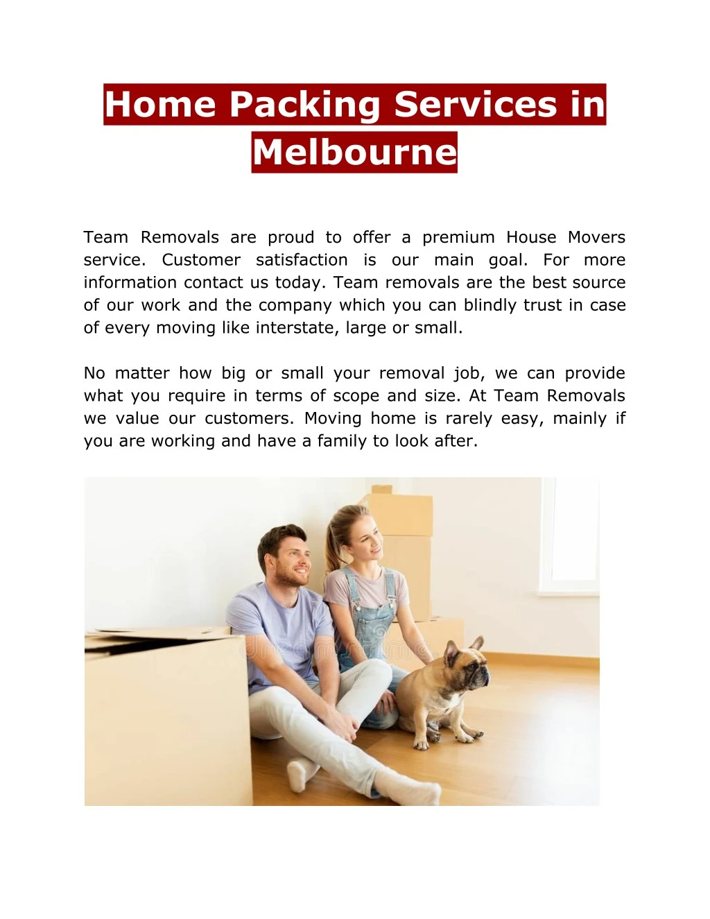 home packing services in melbourne team removals