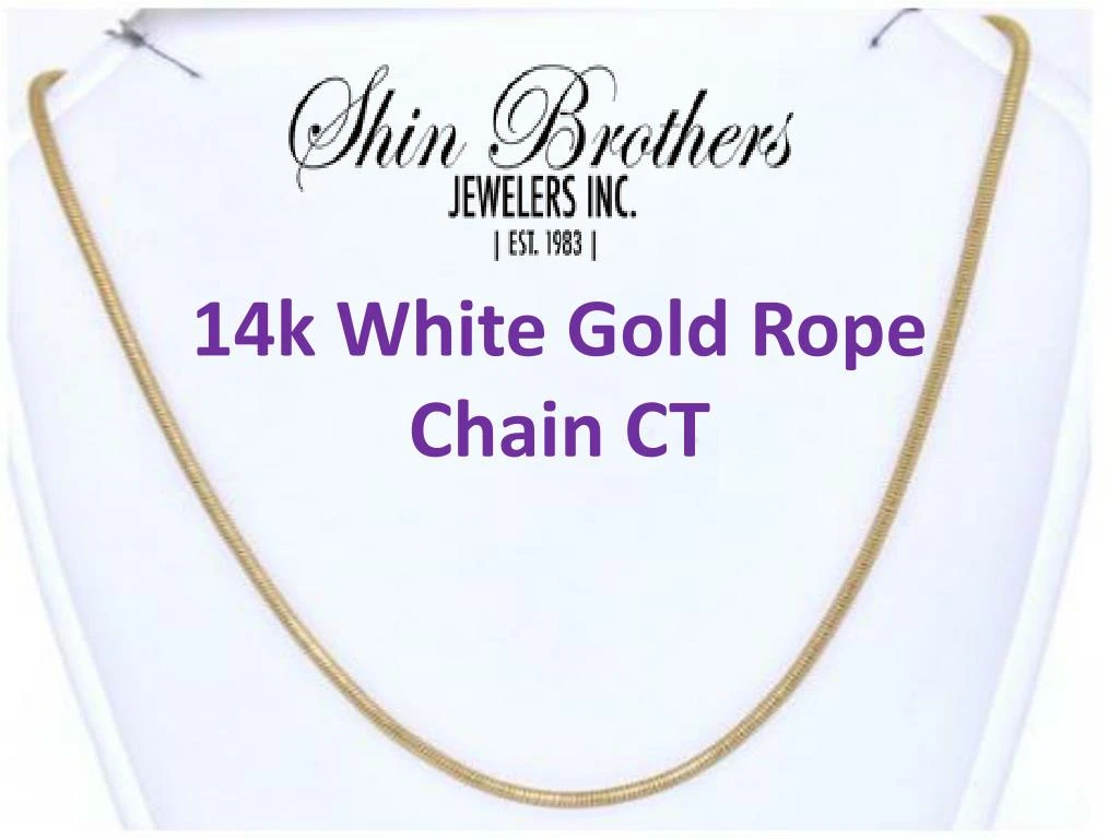 14k white gold rope chain ct