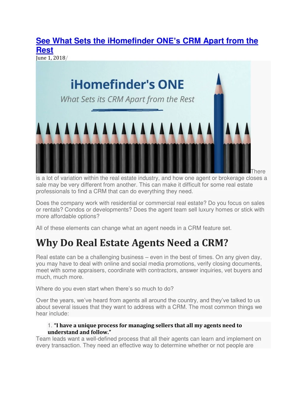 see what sets the ihomefinder one s crm apart