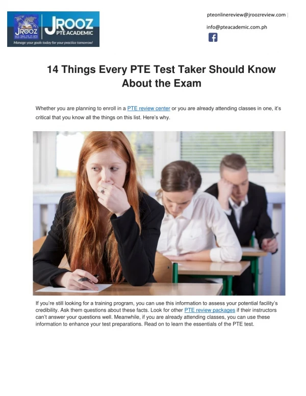 14 Things Every PTE Test Taker Should Know About the Exam