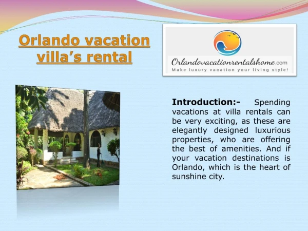 Orlando Vacation Villaâ€™s rentals