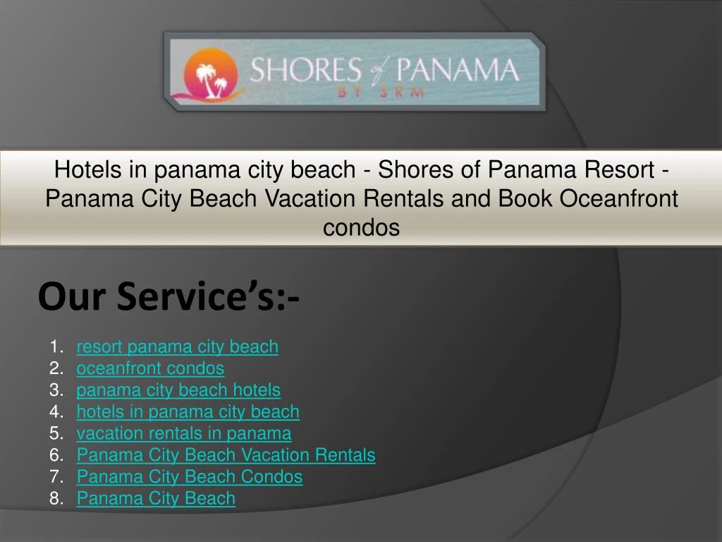 hotels in panama city beach shores of panama