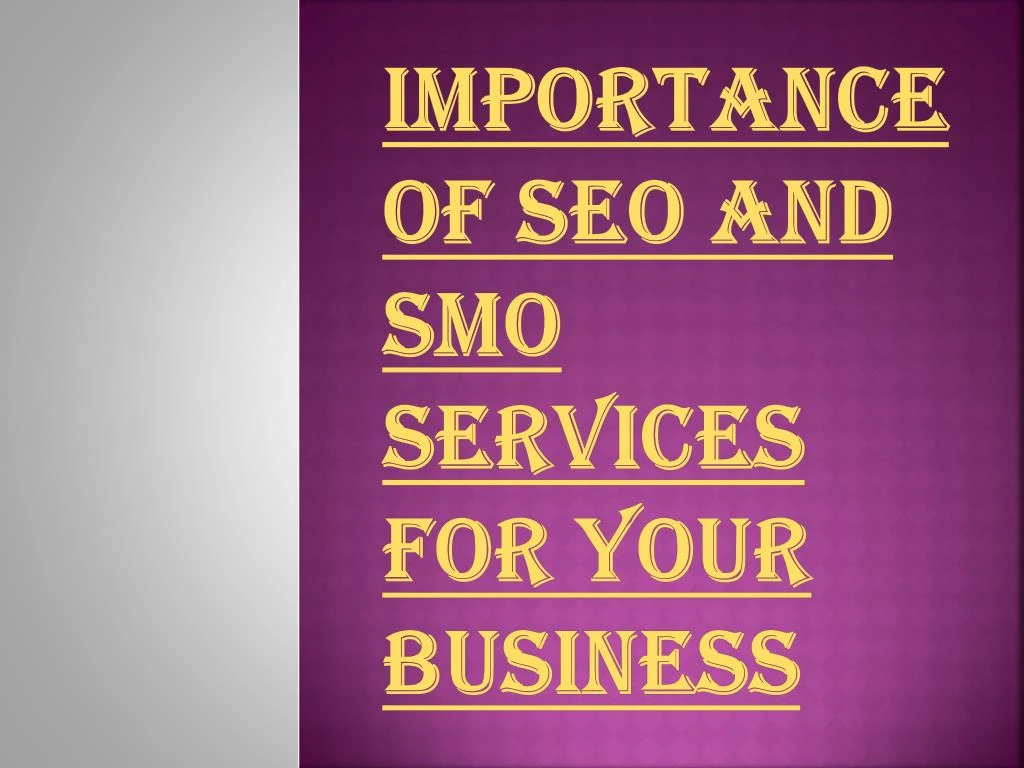 importance of seo and smo services for your business