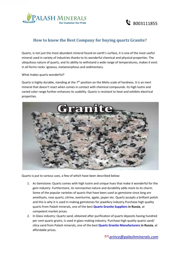 How to know the Best Company for buying quartz Granite