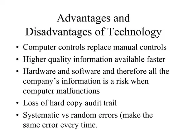 Advantages and Disadvantages of Technology