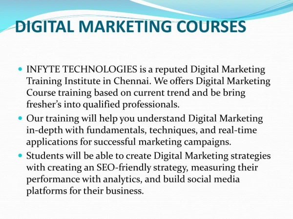 Digital Marketing Training in Chennai 100% Practical SEO, SMO,Course Learn From The Expert