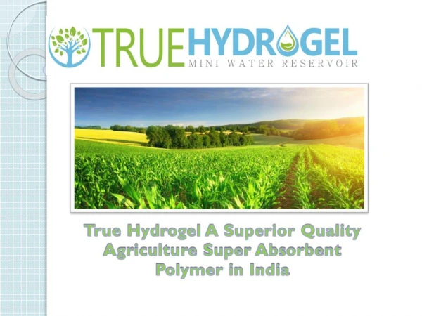 True Hydrogel A Superior Quality Agriculture Super AbsorbentPolymer in India