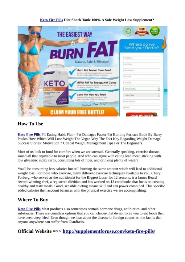 Keto Fire Pills @=>>http://supplementforuse.com/keto-fire-pills/