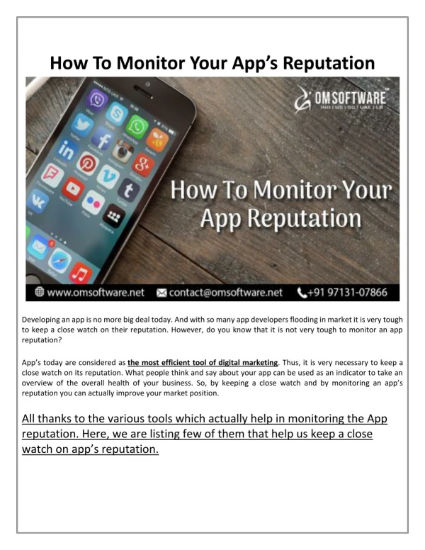 How To Monitor Your App’s Reputation