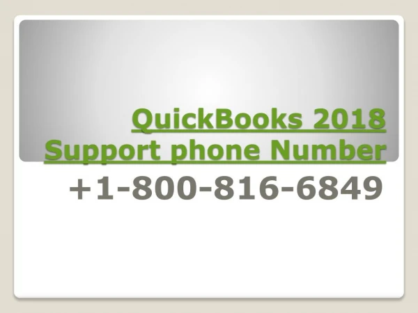 QuickBooks Download 2018 Support phone Number
