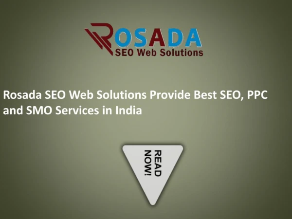 Rosada SEO Web Solutions Provide Best SEO, PPC and SMO Services in India