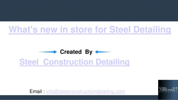 What's new in store for Steel Detailing - Steel Construction Detailing Pvt. Ltd.ppt