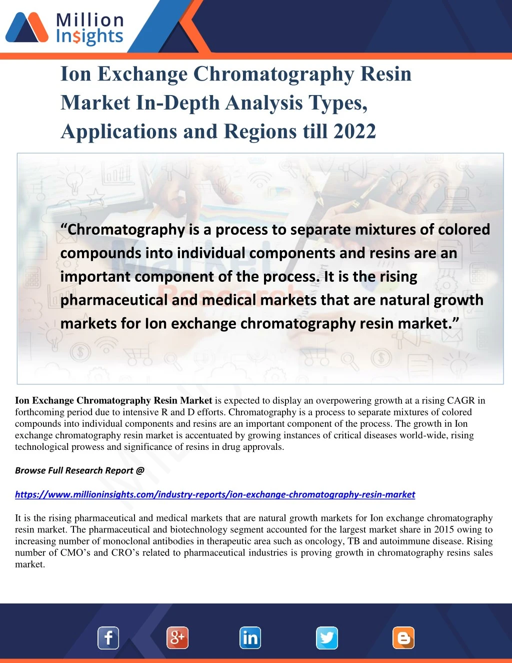 ion exchange chromatography resin market in depth
