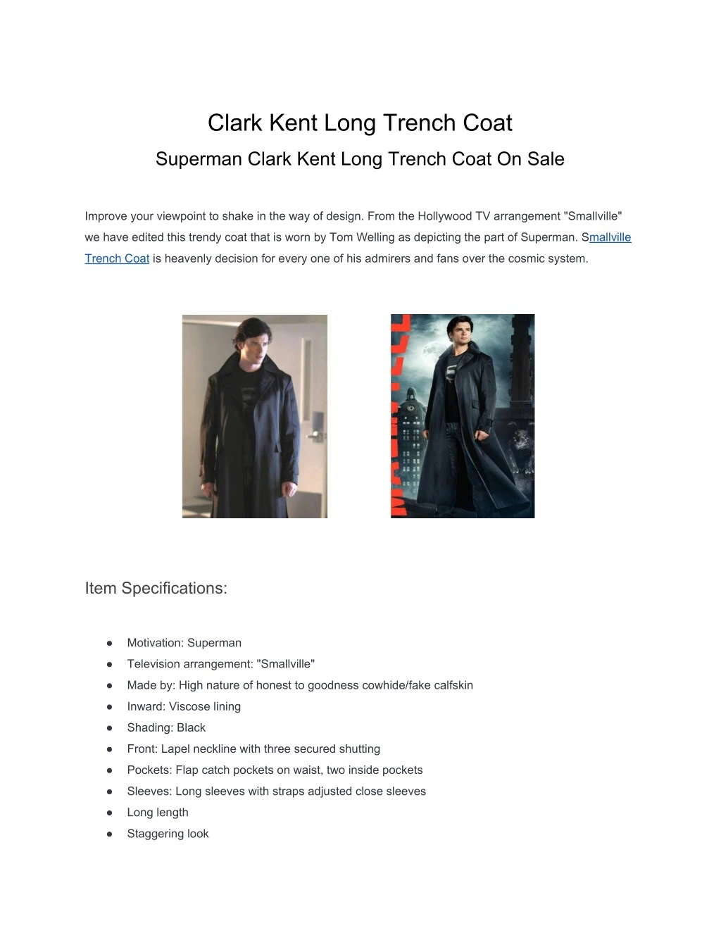 clark kent long trench coat