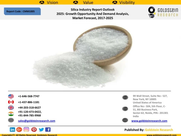 Silica Industry Report Outlook 2025: Growth Opportunity And Demand Analysis, Market Forecast, 2017-2025